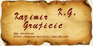 Kazimir Grujičić vizit kartica